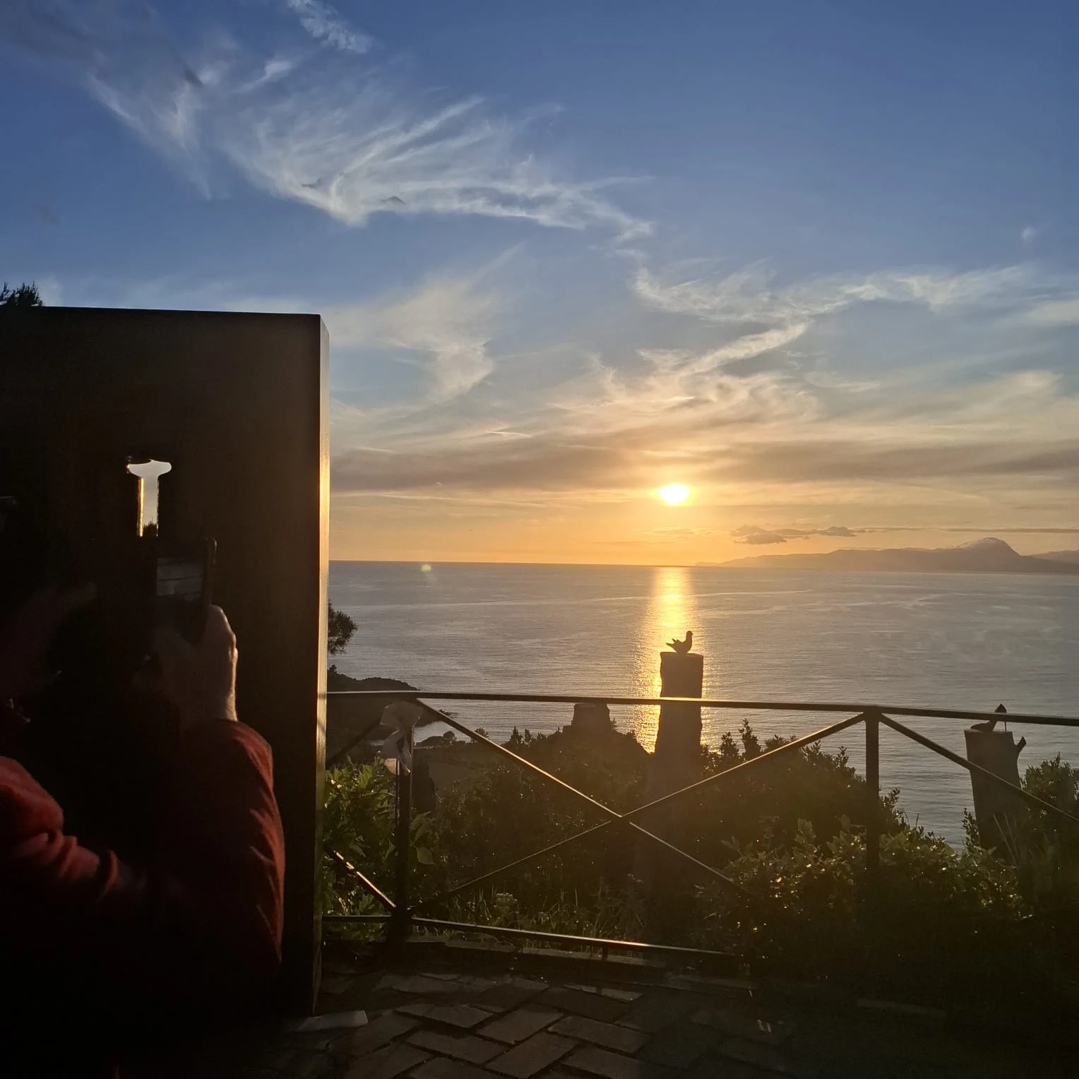 Tramonto sul mare dalla terrazza di ’U Cancarieddru